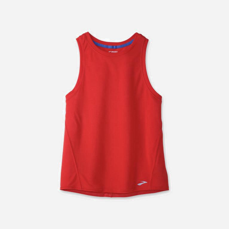 Brooks Distance Womens Running Tank Top - Jamberry/Red - Philippines (127805WJX)